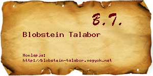 Blobstein Talabor névjegykártya